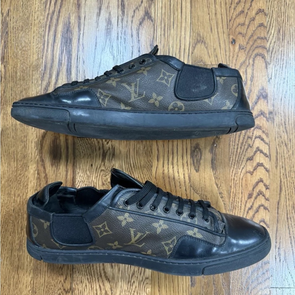 Louis Vuitton Calfskin Monogram Slalom Sneakers Brown Leather Men’s Size 9.5 - Picture 5 of 16